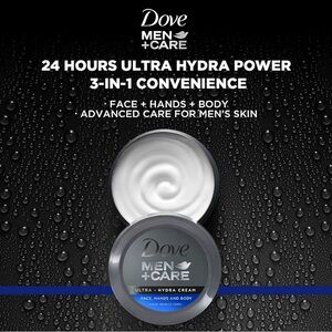 Dove Men+Care Ultra-Hydra Cream with 24 Hour Moisturization, 2.53 FL OZ